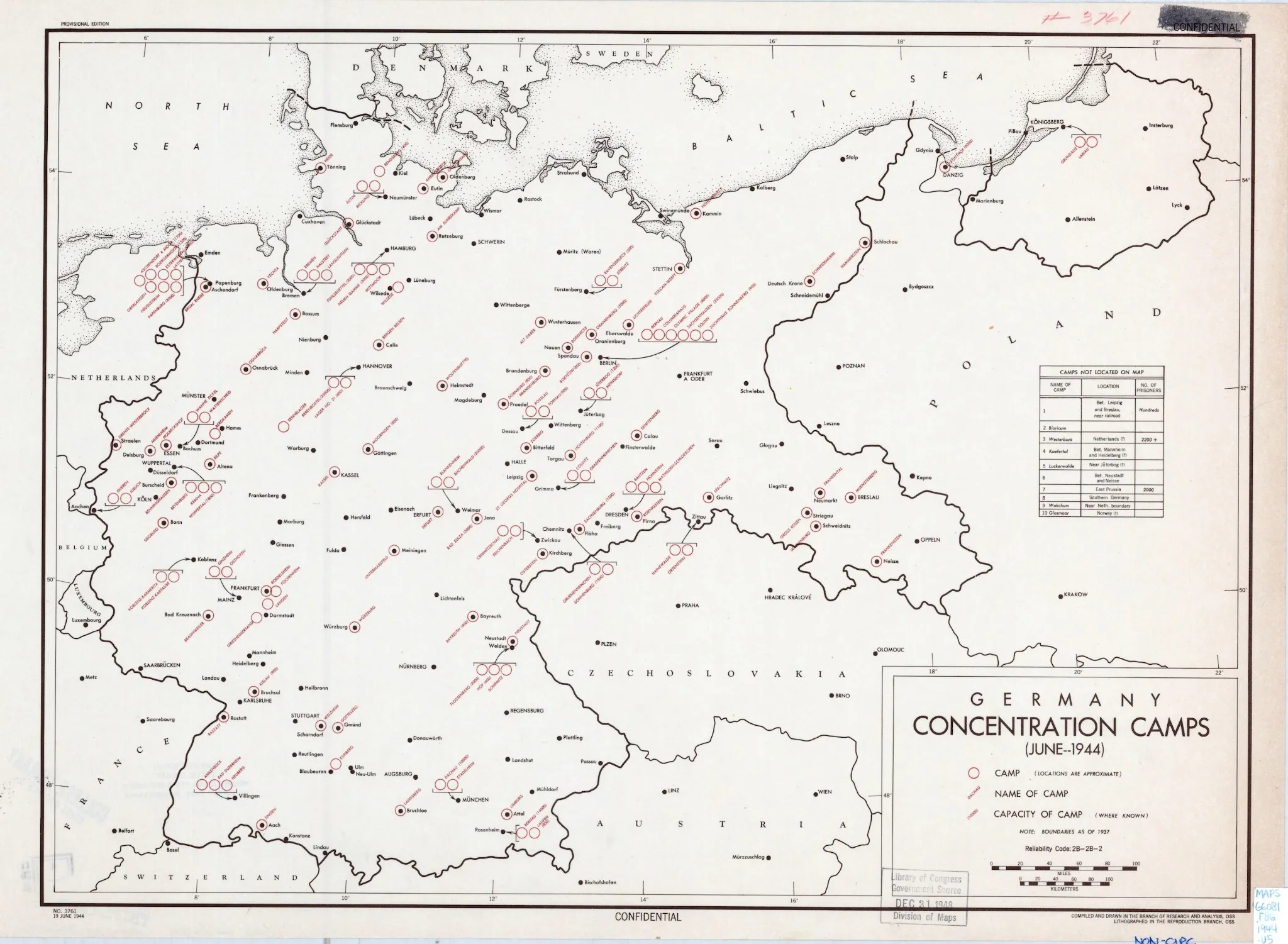 World War II, concentration camps, historical map, Germany, Holocaust, Nazi Germany, European history, war crimes, WWII archives, genocide