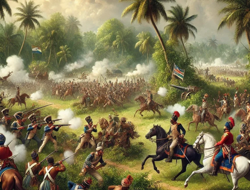 Battle of Plassey, Robert Clive, Siraj-ud-Daulah, British forces, Indian forces, 18th century military, cannons, cavalry, tropical battlefield, historical battle