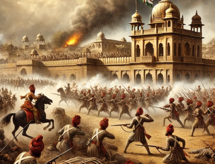 Siege of Cawnpore, Indian Rebellion of 1857, historical battle, British soldiers, Indian rebels, colonial India, military conflict