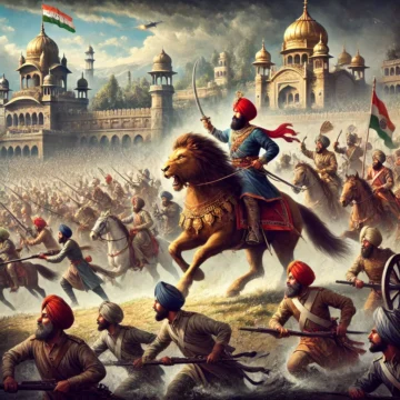 Maharaja Ranjit Singh, Battle of Shopian, Sikh Empire, Sikh cavalry, Kashmir, Srinagar, historical battle, 19th-century India, military strategy, victory