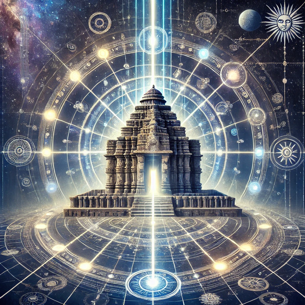Sun Temple of Konark, Vedic cosmology, celestial alignment, equinoxes, solstices, mystical architecture, spiritual significance, celestial bodies, Vedic astronomy, Vedic Science Cultural Relevance