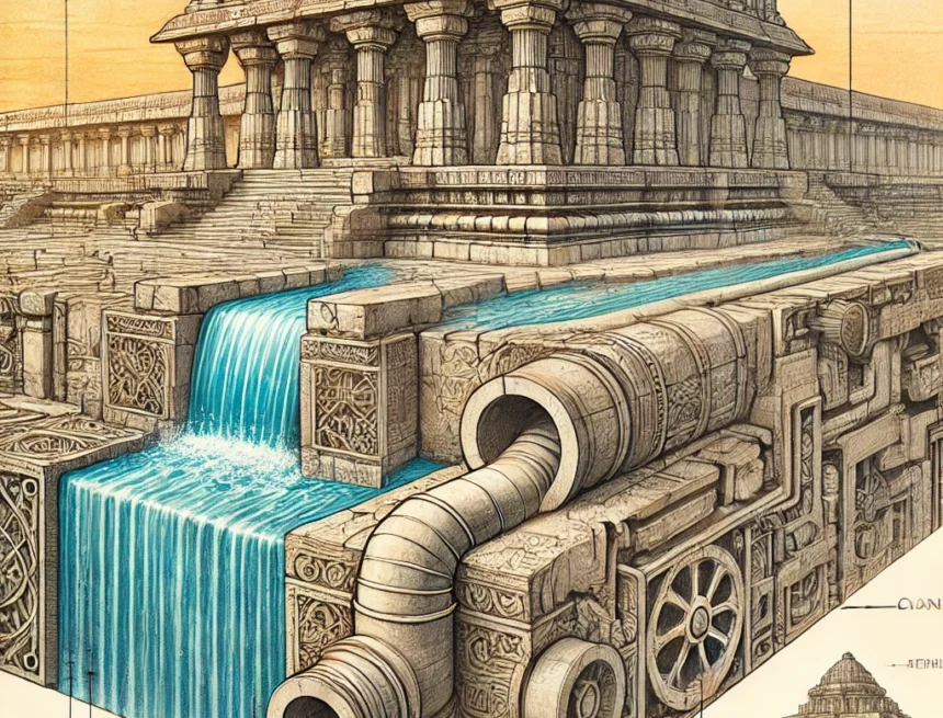 Sun Temple Konark, water drainage system, architectural integration, stone carvings, functional design, aesthetic architecture, ancient engineering