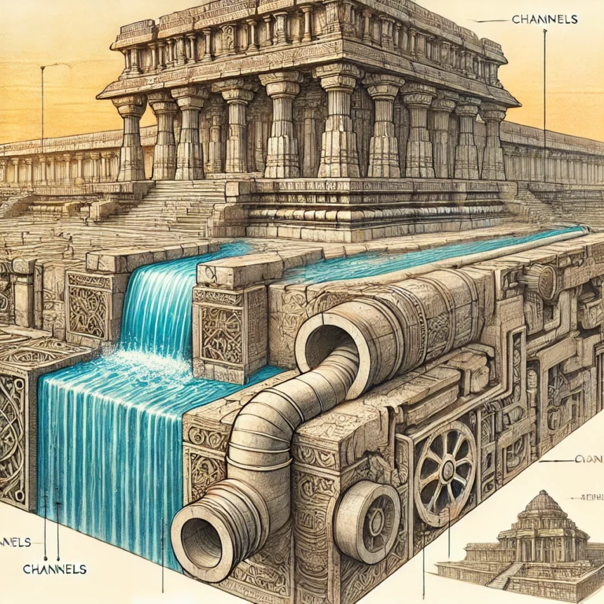 Sun Temple Konark, water drainage system, architectural integration, stone carvings, functional design, aesthetic architecture, ancient engineering