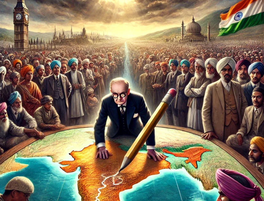 Radcliffe Line, partition of India, British India, Cyril Radcliffe, historical event, geopolitical division, India Pakistan partition