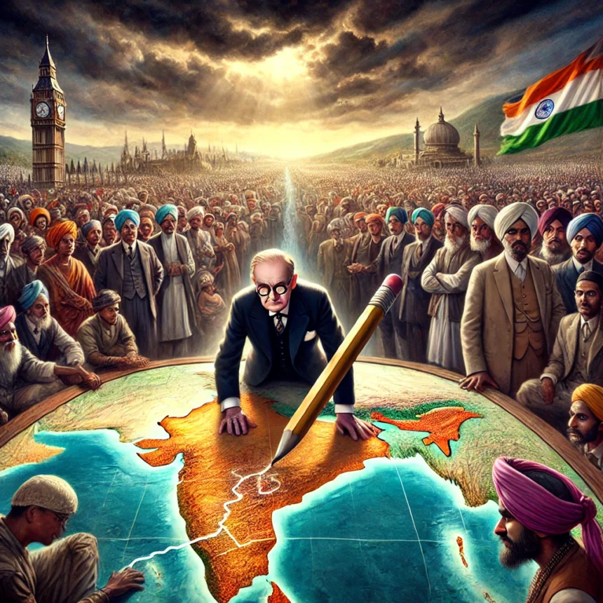Radcliffe Line, partition of India, British India, Cyril Radcliffe, historical event, geopolitical division, India Pakistan partition