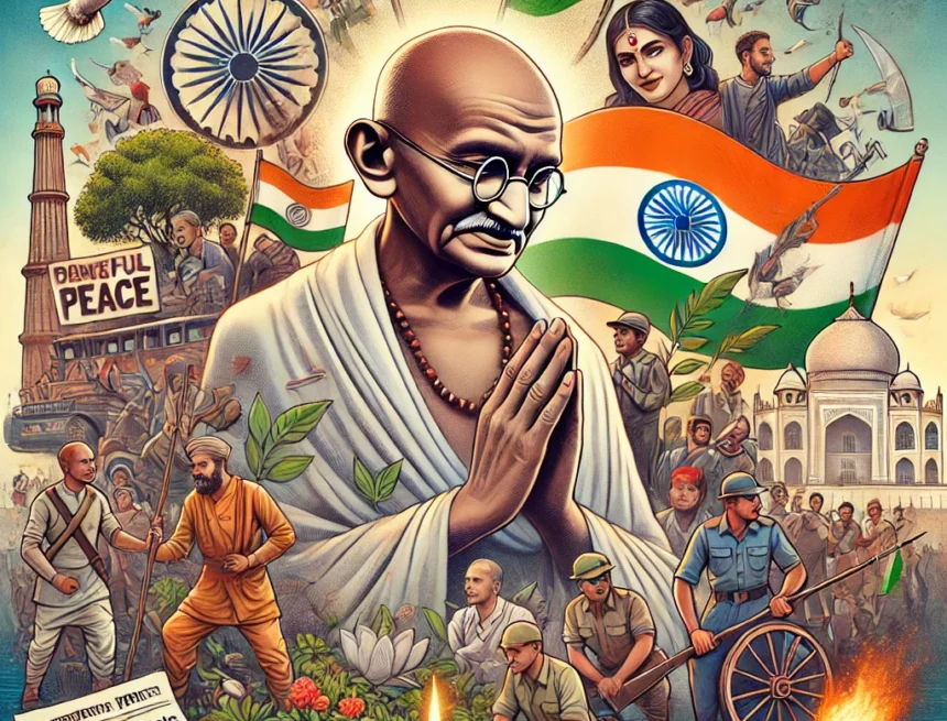 image_that_reflects_Mahatma_Gandhis_complex_legacy Mahatma Gandhi, nonviolence, Satyagraha, Indian history, peace, controversy, Mahatma Gandhi and Nonviolence