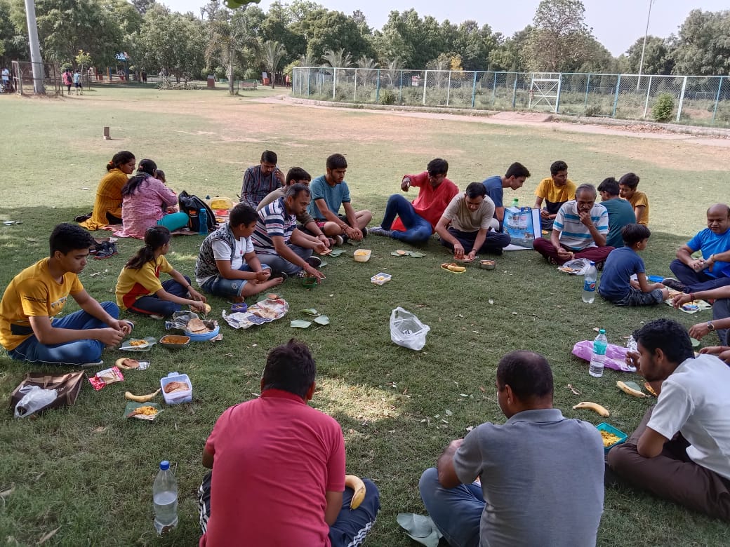 family picnic, community gathering, outdoor activity, rss, van vihar