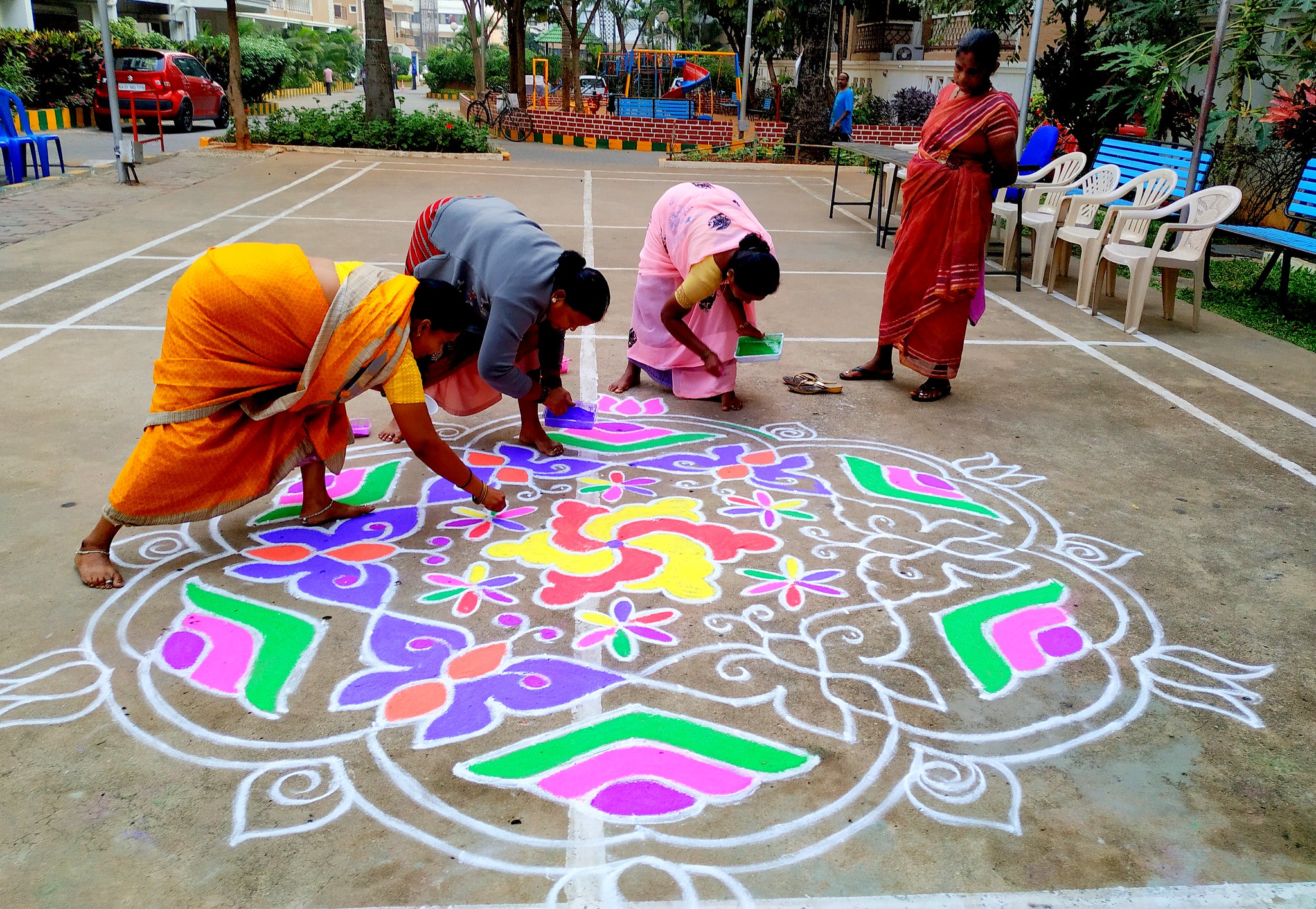 Rangoli, Diwali, traditional art, Indian culture, festival, women, creativity