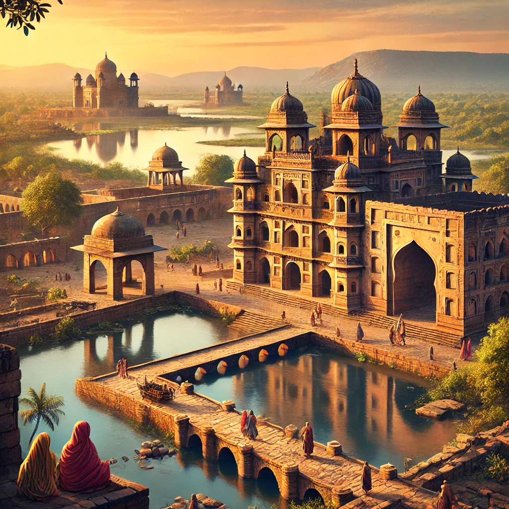 ancient Mandu, Jahaz Mahal, medieval Indian architecture, fortress city, historical Mandu, Indian heritage, Ship Palace, Madhya Pradesh history, ancient ruins, scenic India, Indian history, stone architecture, historic cities, cultural India, Indian palaces.