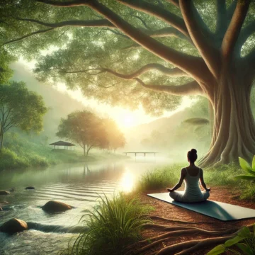 yoga, meditation, nature, tranquility, spiritual growth, serene, morning light, natural setting, yoga practice, peaceful, Yoga Long Term Discipline