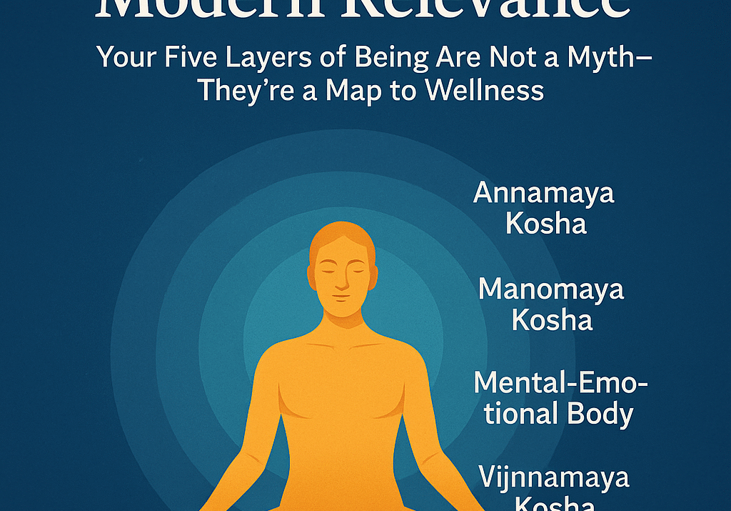 Pancha Kosha, meditation, wellness, consciousness, ancient wisdom, yogic science, layers of being, mind-body connection, Indian philosophy, holistic health, koshas, integrative wellness, spiritual healing