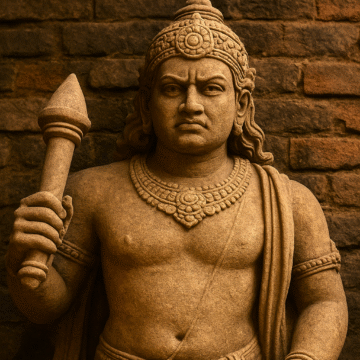 Indra, Rigveda, Vedic Invocations of Power, Hymns of Safeguard, Vajra, Protection, Dharma, Hindu deity, Temple sculpture, Stone relief, Ancient Indian art, Warrior iconography