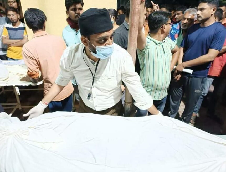 Swayamsevak in service during crisis — embodying discipline, compassion, and selfless duty for society.