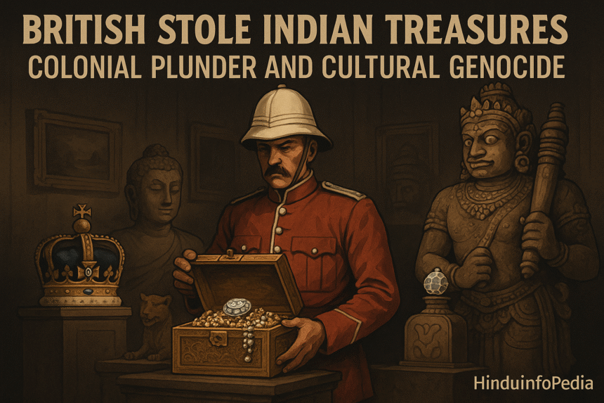 Kohinoor diamond, British Crown Jewels, colonial plunder, Tipu Sultan sword, Amaravati sculptures, Indian heritage, stolen artifacts, British Museum, HinduinfoPedia, cultural genocide