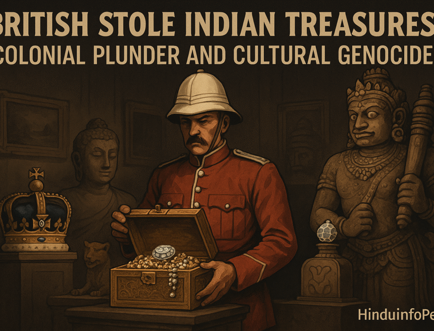 Image Oct 12, 2025, 05_08_48 PM Kohinoor diamond, British Crown Jewels, colonial plunder, Tipu Sultan sword, Amaravati sculptures, Indian heritage, stolen artifacts, British Museum, HinduinfoPedia, cultural genocide