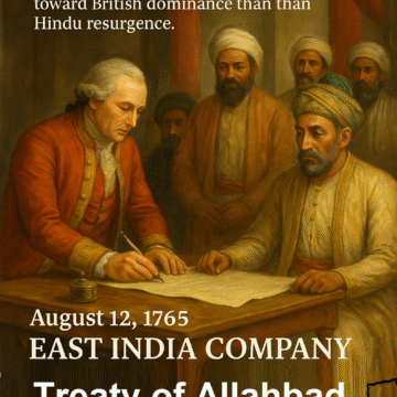 Treaty of Allahabad, East India Company, Shah Alam II, Robert Clive, Mughal Empire, British Colonial History, Bengal, Corporate Rule, Colonial India, Historical Painting, India 1765