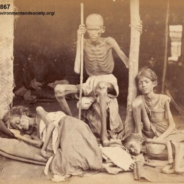 starving-family Odisha Famine, 1866 famine, British Raj, starvation, colonial history, Indian famines, humanitarian crisis, historical photo, famine victims, British exploitation, Odisha history, HinduinfoPedia