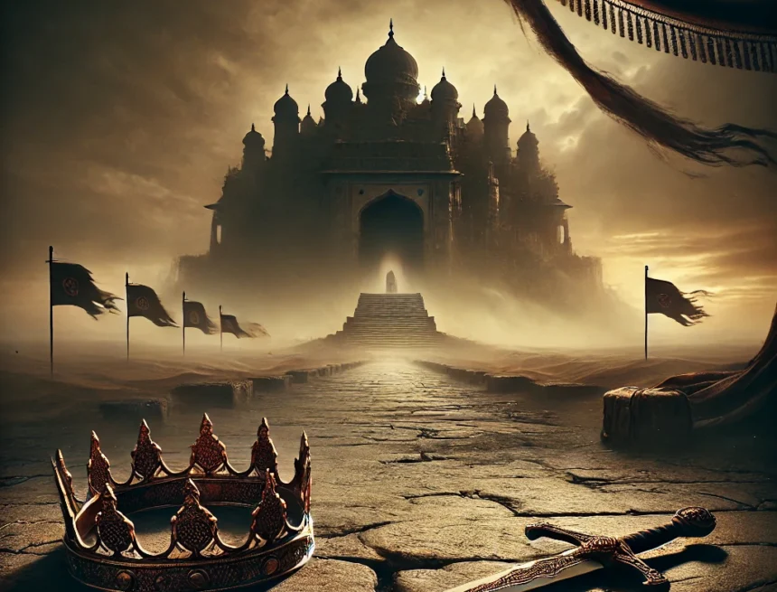 medieval India, historical turning point, civilizational decline, lost sovereignty, conquest and aftermath, symbolic history, fallen kingdom, empire transition, historical memory, power and defeat