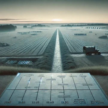 Wide cinematic landscape for a video feature on historical minimization. An expansive battlefield turned quiet plain at dusk, with erased footprints a historiography, narrative framing, historical reinterpretation, memory and erasure, medieval India, conquest and language, selective history, civilizational turning point, academic symbolism, historical method