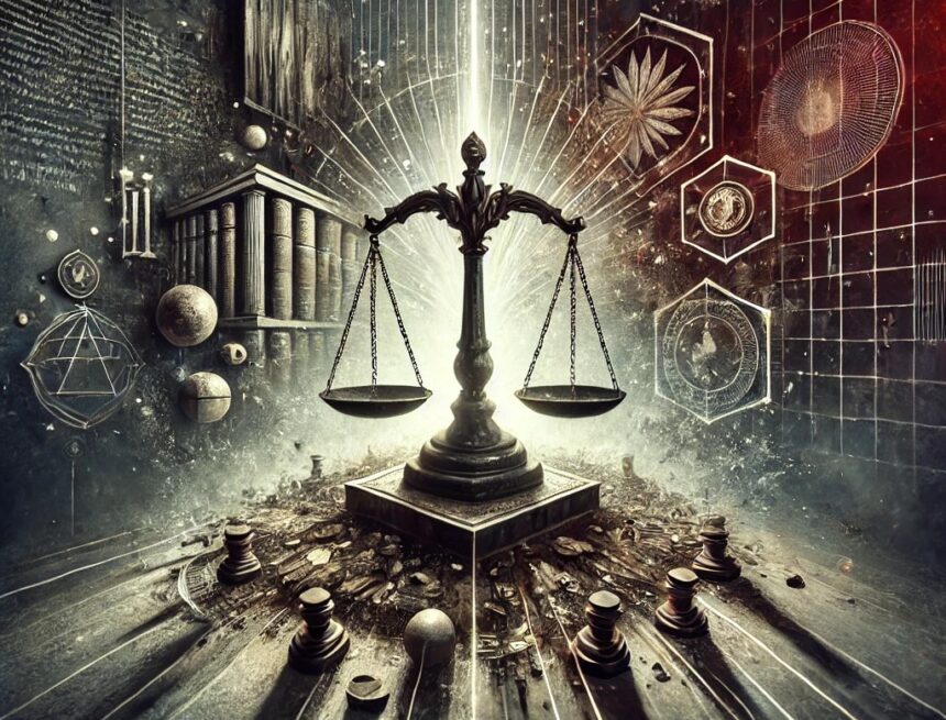 authority paradox, legal asymmetry, blasphemy laws, freedom of expression, power structures, ideological enforcement, judicial imbalance, religious authority, censorship through fear, analytical illustration, law and religion, structural hierarchy