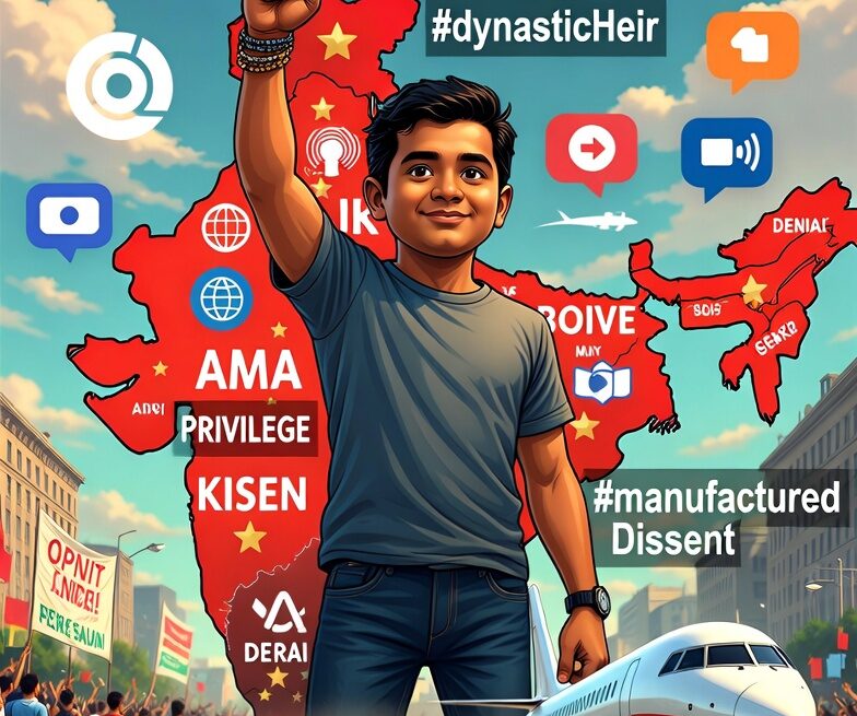 Indo Kids Elite Rebels, zero-risk activism, dynastic heirs, manufactured dissent, privilege rebellion, Indian politics, rebranded rebels, elite activism, political nepotism, designer revolution, Hindu Infopedia, NDA effect, Nepal contrast, credential laundering, victim narrative