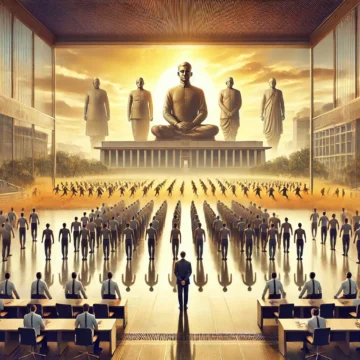 RSS, character formation, discipline, national development, corporate ethics, leadership, Indian culture, organized training, sunrise symbolism, institutional strength