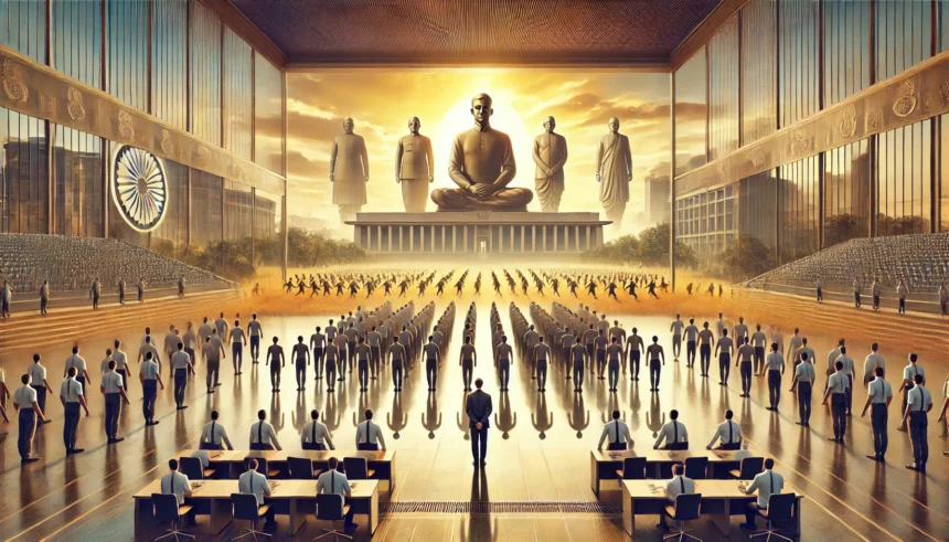 RSS Human manufacturing 7B Hinduinfopedia A RSS, character formation, discipline, national development, corporate ethics, leadership, Indian culture, organized training, sunrise symbolism, institutional strength