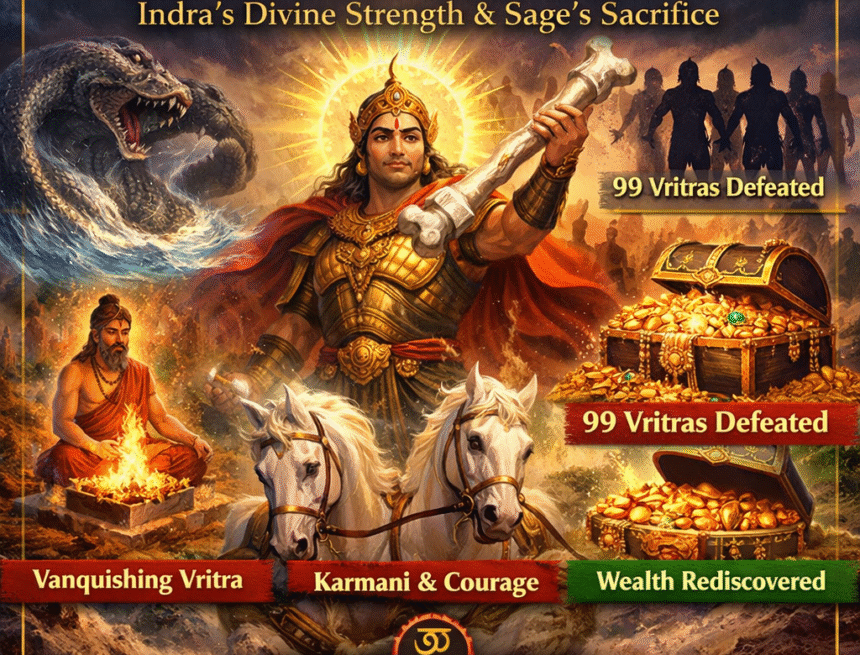 Rigveda, Indra, Vedic protection verses, Vritra, Dadhyach, Vedic mythology, thunderbolt weapon, Vedic warrior, Hindu scriptures, Vedic symbolism, dharmic protection, HinduinfoPedia