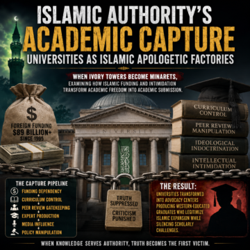 Mohammad 7 HinduinfoPedia Islamic Authority Paradox, academic capture, university influence, higher education, ideological influence, foreign funding, academic freedom, curriculum control, peer review, intellectual intimidation, university governance, ideological indoctrination, institutional capture, academic discourse, knowledge production, policy influence, media influence, research restrictions, higher education debate, geopolitical influence, Western universities, educational institutions, academic censorship, intellectual freedom, feature image