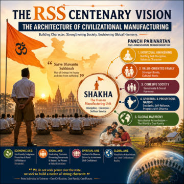 RSS, RSS Centenary, RSS Vision, Civilizational Manufacturing, Character Building, Character Excellence, Human Manufacturing, Shakha, Panch Parivartan, Social Transformation, Dharma, Hindu Philosophy, Hindu Civilization, Cultural Revival, National Character, Social Harmony, Samarasata, Swadeshi, Atmaviswas, Sarve Bhavantu Sukhinah, Vasudhaiva Kutumbakam, Nation Building, Community Development, Bharat, Indian Culture, Value Based Society, Civilizational Renewal, RSS Ideology, Hindu Thought, Global Harmony