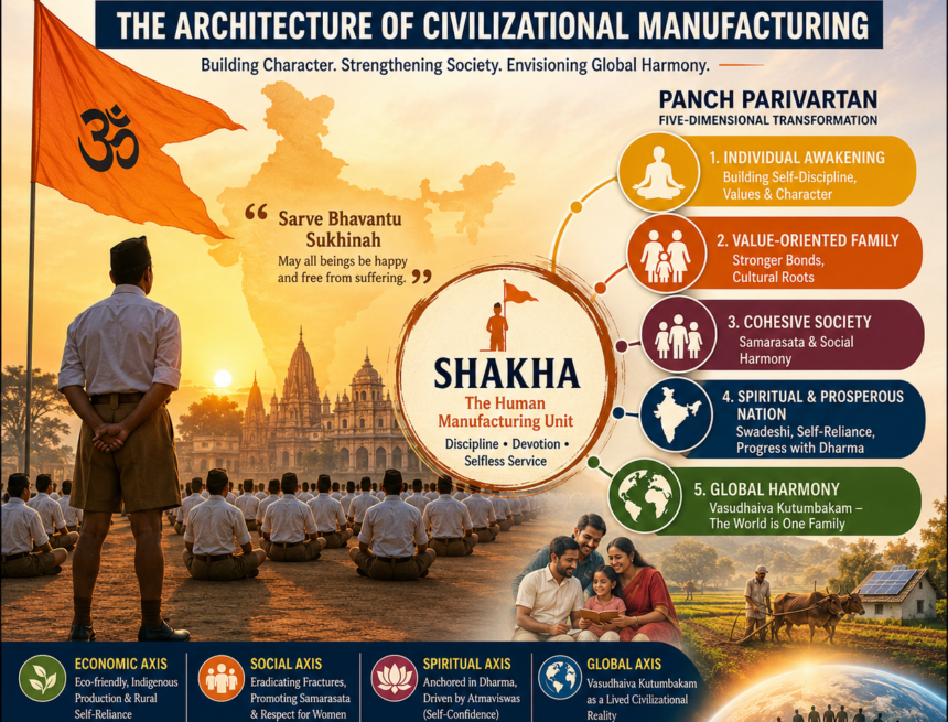RSS Ambitab Bachchan Summary RSS, RSS Centenary, RSS Vision, Civilizational Manufacturing, Character Building, Character Excellence, Human Manufacturing, Shakha, Panch Parivartan, Social Transformation, Dharma, Hindu Philosophy, Hindu Civilization, Cultural Revival, National Character, Social Harmony, Samarasata, Swadeshi, Atmaviswas, Sarve Bhavantu Sukhinah, Vasudhaiva Kutumbakam, Nation Building, Community Development, Bharat, Indian Culture, Value Based Society, Civilizational Renewal, RSS Ideology, Hindu Thought, Global Harmony