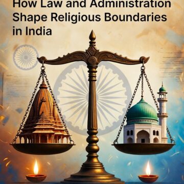 Kota 8 HinduinfoPedia institutional asymmetry, religious boundaries, india, scales of justice, hindu temple, mosque, waqf, hindu endowments, constitutional balance, sacred spaces, legal parity, ashoka chakra, diya, digital art, feature image, blog illustration