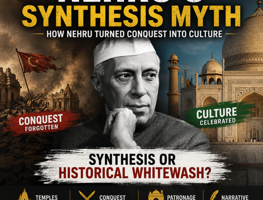 Jawaharlal Nehru, Nehru, Nehru history, Indian history, Mughal history, Islamic invaders, historical narrative, historical revisionism, civilizational history, temple destruction, Mughal architecture, cultural synthesis, historical debate, Indian civilization, historiography, medieval India, historical interpretation, conquest, cultural heritage, HinduinfoPedia